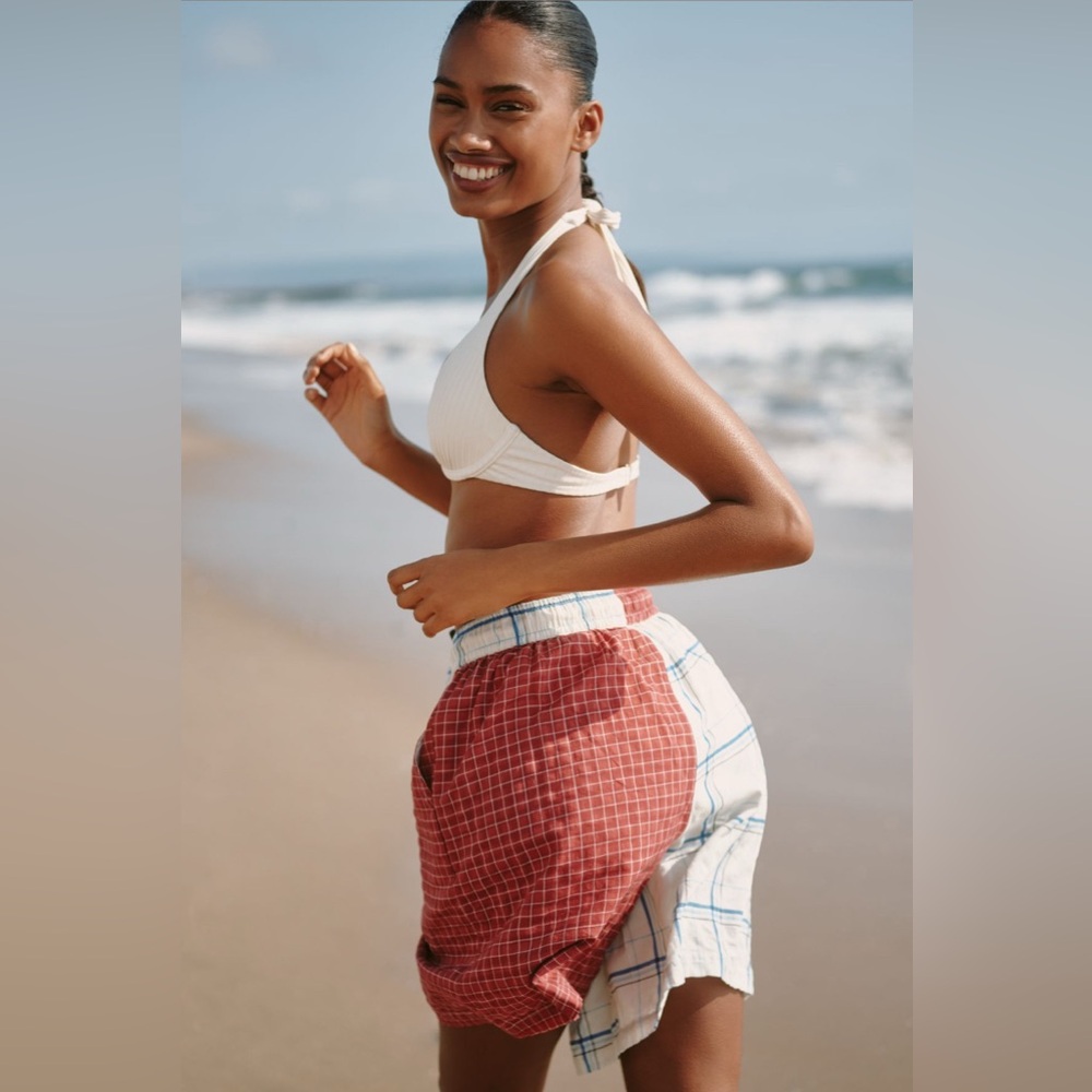 Anthropologie | Celandine Patchwork Drawstring Red Shorts | NWT